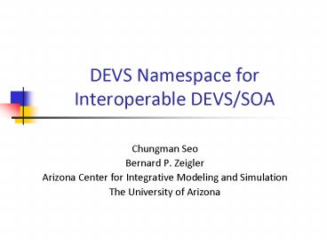 DEVS Namespace for Interoperable DEVSSOA