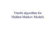 Viterbi algorithm for Hidden Markov Models