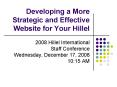Developing a More Strategic and Effective Website for Your Hillel PowerPoint PPT Presentation