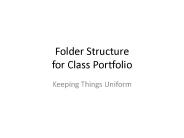 Folder Structure for Class Portfolio