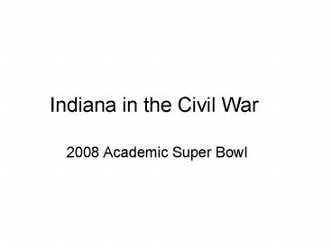 Indiana in the Civil War