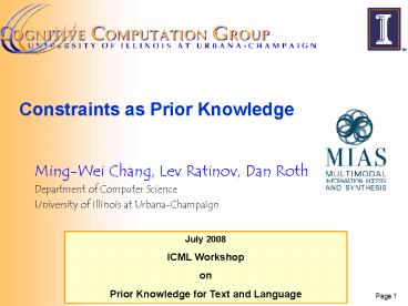 Learning and Inference May 06