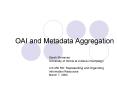 OAI and Metadata Aggregation PowerPoint PPT Presentation