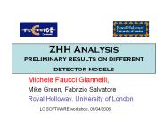 ZHH Analysis preliminary results on different detector models