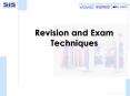 Revision and Exam Techniques PowerPoint PPT Presentation