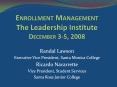 Enrollment Management The Leadership Institute December 3-5, 2008 PowerPoint PPT Presentation