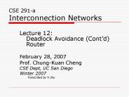 CSE 291A  Interconnection Networks