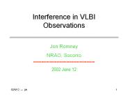 Interference in VLBI Observations
