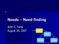 Needs Need finding PowerPoint PPT Presentation