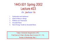 1443501 Spring 2002 Lecture