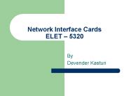 Network Interface Cards ELET 