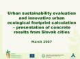 Urban sustainability evaluation and innovative urban ecological footprint calculation presentation o PowerPoint PPT Presentation