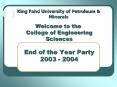 Welcome to the College of Engineering Sciences End of the Year Party 2003 - 2004 PowerPoint PPT Presentation