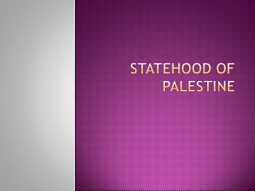 Statehood of Palestine