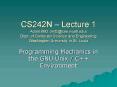 CS242N Lecture 1 Adam Mitz mitzcse'wustl'edu Dept' of Computer Science and Engineering Washington Un PowerPoint PPT Presentation