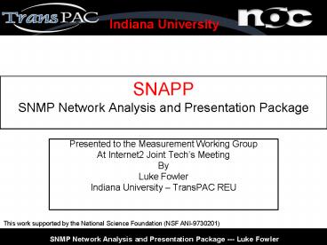 SNAPP SNMP Network Analysis and Presentation Package