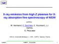 Xray emission from highZ plasmas for Xray absorption fine spectroscopy of WDM PowerPoint PPT Presentation