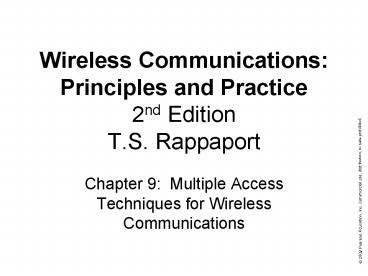 Wireless Communications: Principles and Practice 2nd Edition T.S ...