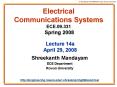 Electrical Communications Systems ECE.09.331 Spring 2008 PowerPoint PPT Presentation