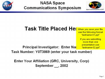 Task Title Task Title Placed Here presentation | free to download
