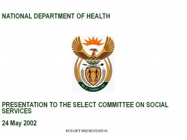 NATIONAL DEPARTMENT OF HEALTH