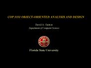 COP 3331 OBJECT-ORIENTED ANALYSIS AND DESIGN