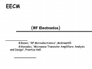 EECM0431 RF Electronics