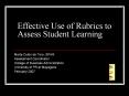 Effective Use of Rubrics to Assess Student Learning PowerPoint PPT Presentation