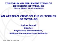 AN AFRICAN VIEW ON THE OUTCOMES OF WTSA-08