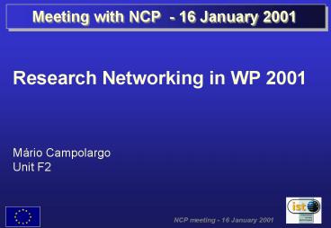 Meeting with NCP - 16 January 2001