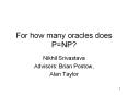 For how many oracles does P=NP? PowerPoint PPT Presentation