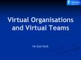 Virtual Organisations and Virtual Teams PowerPoint PPT Presentation