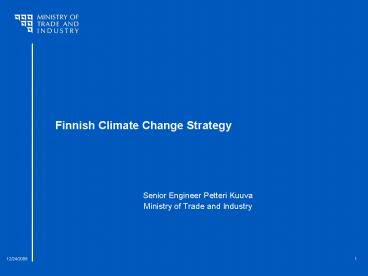 Finnish Climate Change Strategy