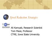 Speed Reduction Strategies