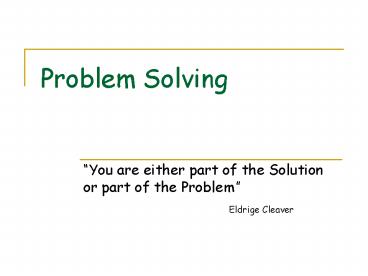 Problem Solving