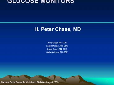 INTRODUCTION TO CONTINUOUS GLUCOSE MONITORS