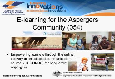 E-learning for the Aspergers Community (054)