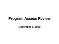 Program Access Review PowerPoint PPT Presentation