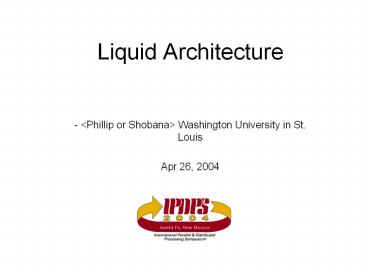 <Phillip or Shobana> Washington University in St. Louis