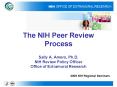 The NIH Peer Review Process PowerPoint PPT Presentation