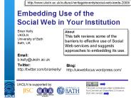 Embedding Use of the Social Web in Your Institution