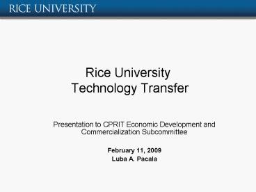Rice University Technology Transfer