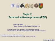 Topic X Personal software process (PSP)