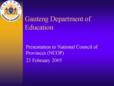 Gauteng Department of Education