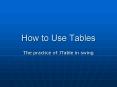 How to Use Tables PowerPoint PPT Presentation