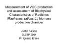 Measurement of VOC production and assessment of Biophysical Characteristics of Radishes Raphanus sat PowerPoint PPT Presentation