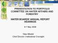PRESENTATION TO PORTFOLIO COMMITTEE ON WATER AFFAIRS AND FORESTRY PowerPoint PPT Presentation
