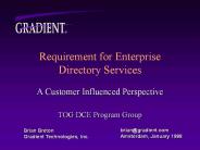 Requirement for Enterprise Directory Services