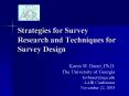 Strategies for Survey Research and Techniques for Survey Design PowerPoint PPT Presentation