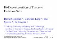 Bi-Decomposition of Discrete Function SetsRM